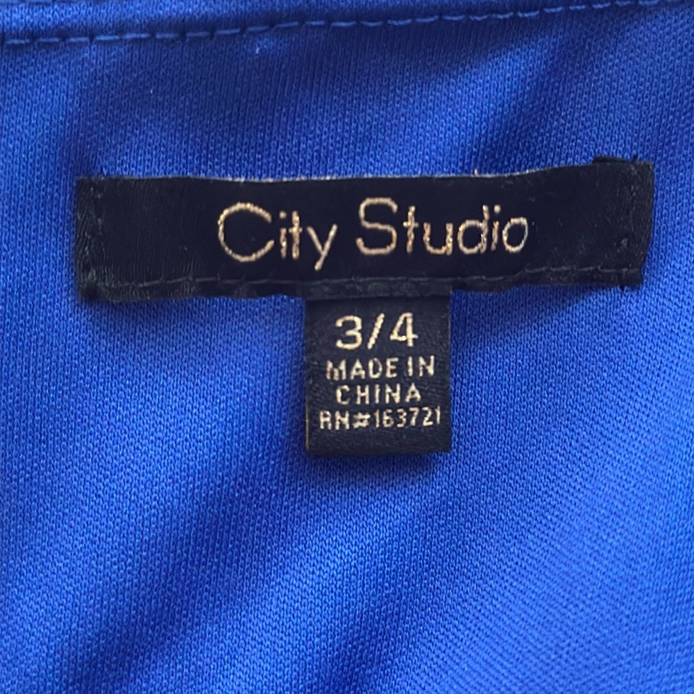 City Studio Kids Dress in Shimmering Blue - Picture 5 of 9